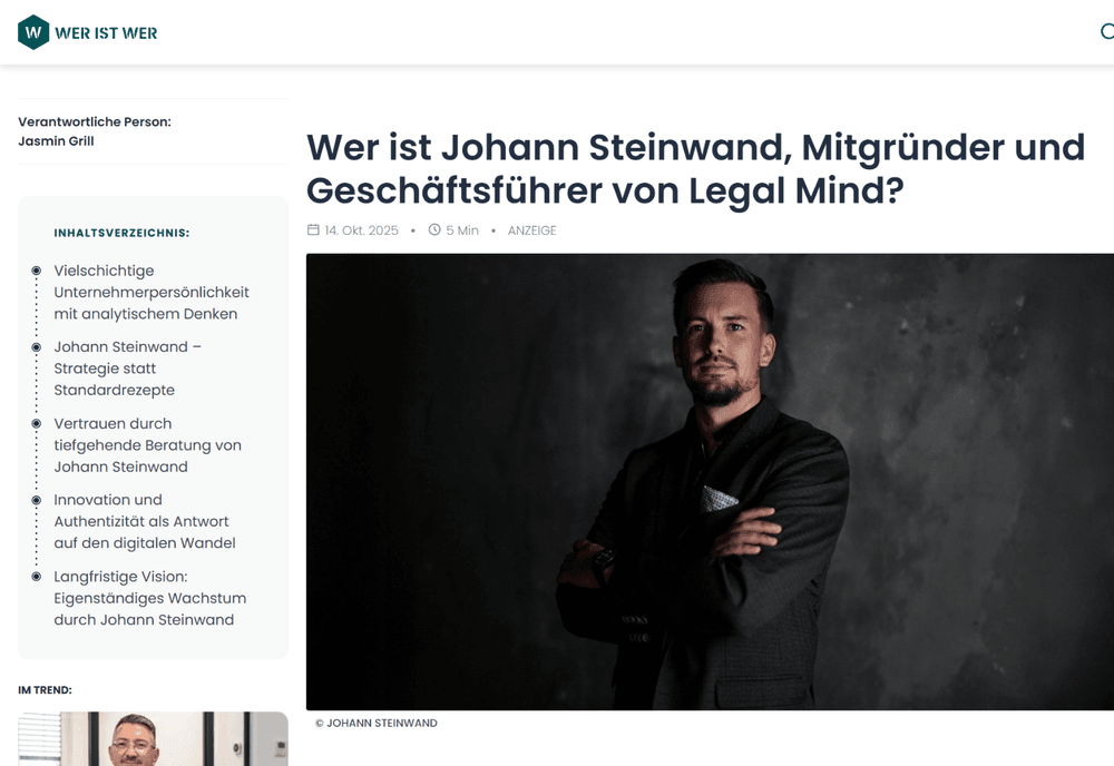 Wer ist Unternehmer Johann Steinwand?