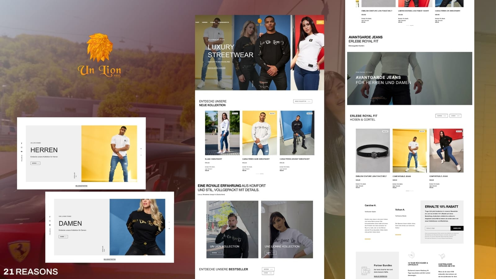 Verkaufsstarke Website für UN Lion