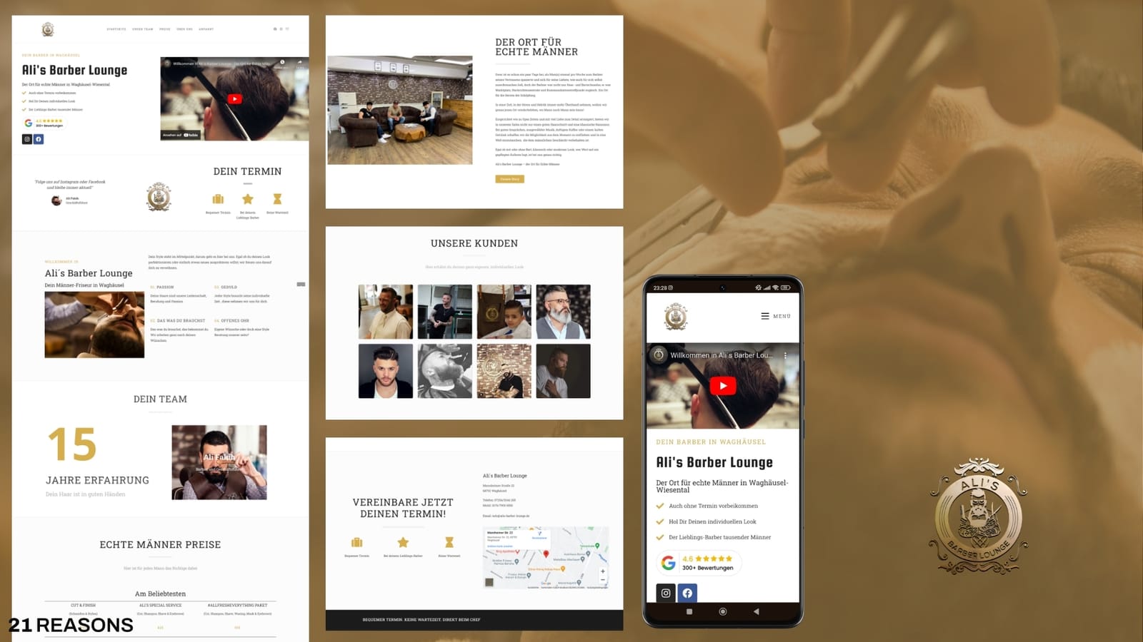 Verkaufsstarke Website für Alis Barber Lounge