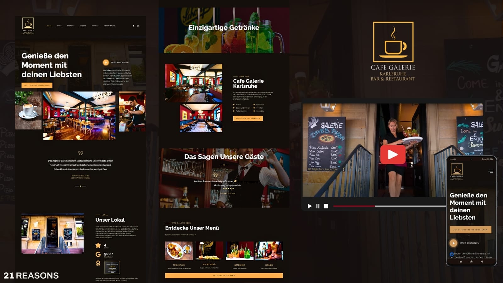 Verkaufsstarke Website für Café Galerie Karlsruhe