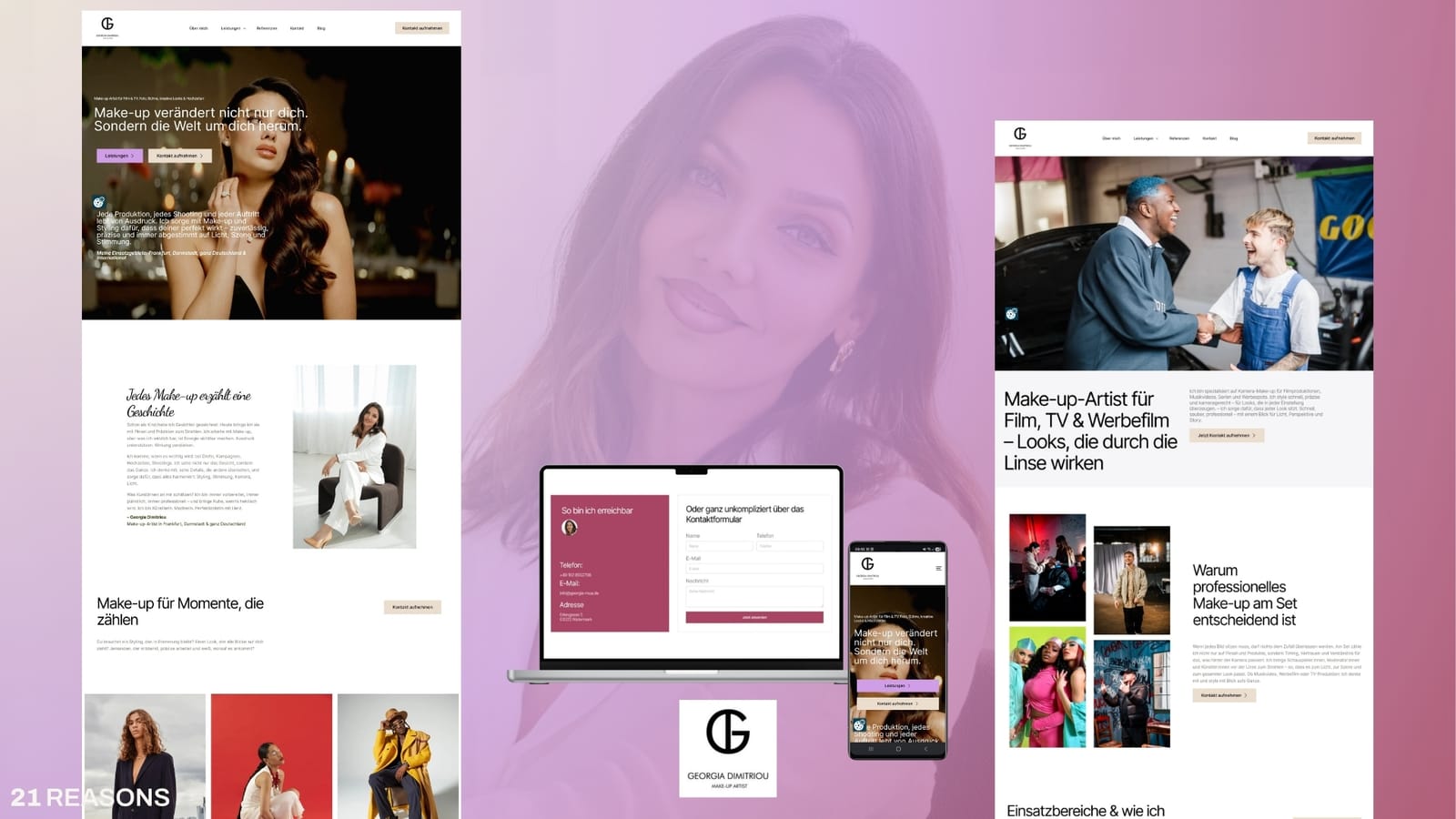 Verkaufsstarke Website für Georgia MUA