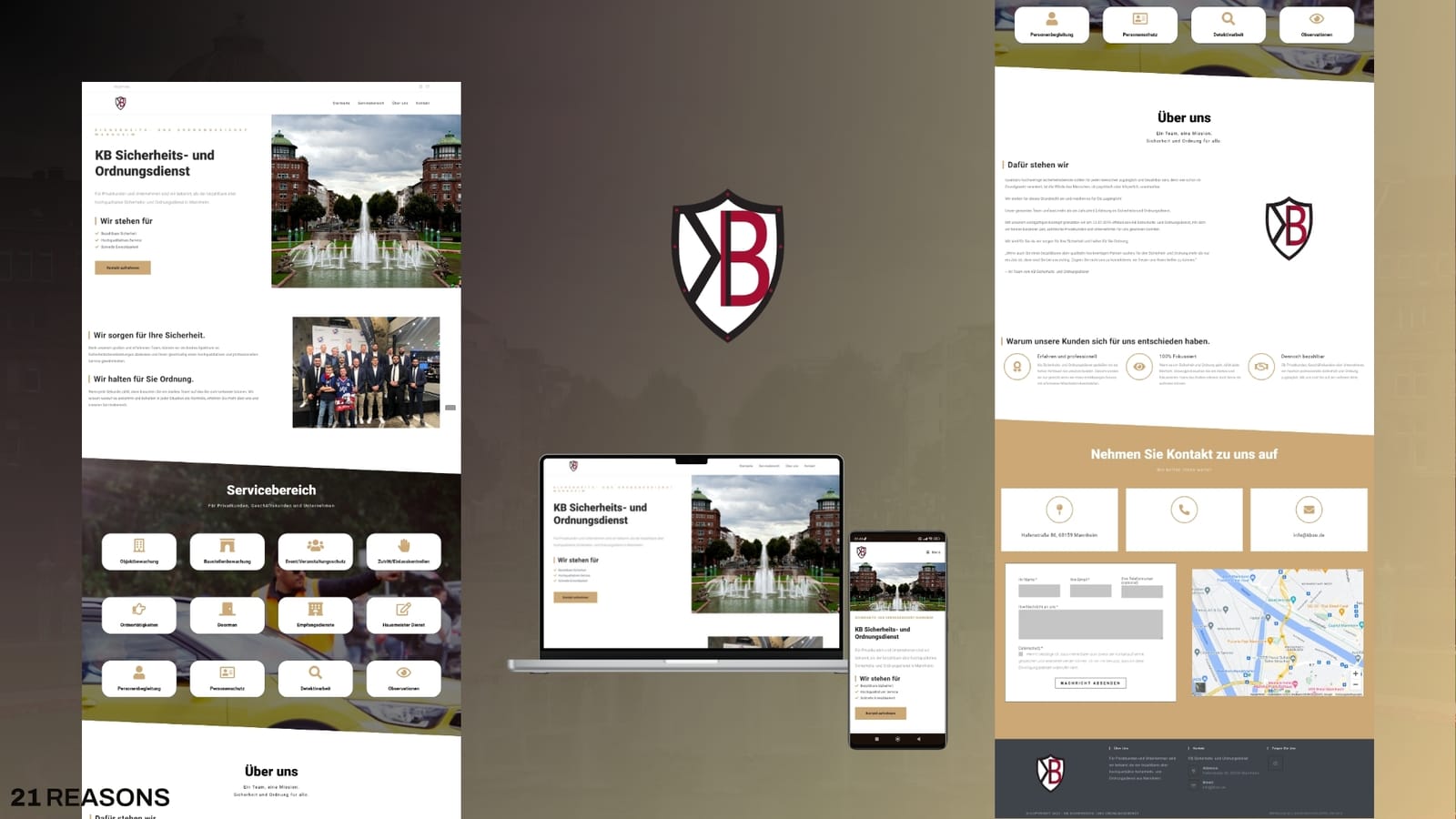 Verkaufsstarke Website für KB Sicherheits- & Ordnungsdienst