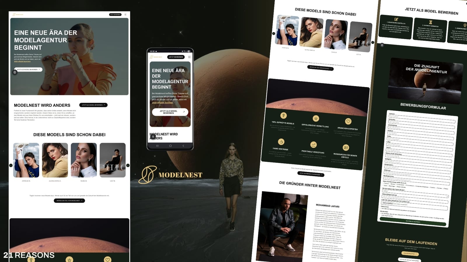 Verkaufsstarke Website für Modelnest