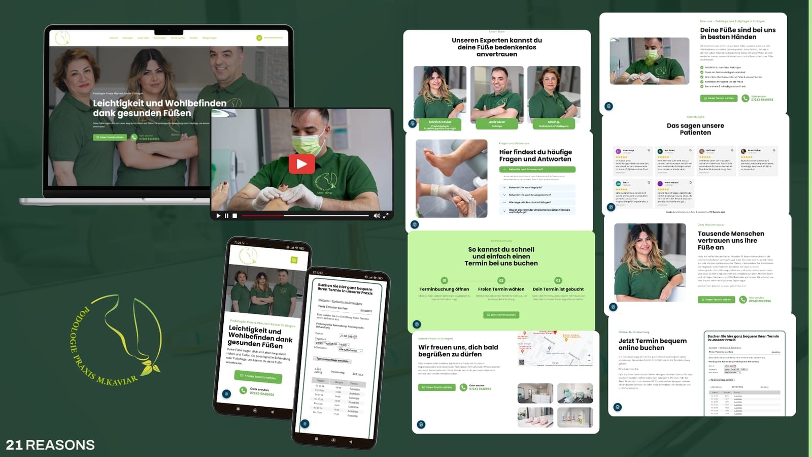 Verkaufsstarke Website für Podologie-Praxis Marzieh Kaviar