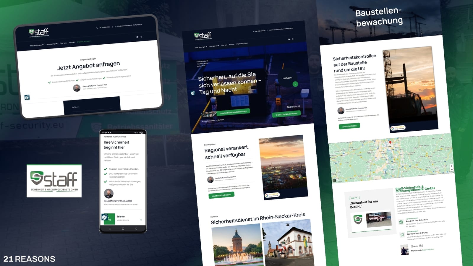 Verkaufsstarke Website für STAFF Sicherheit & Ordnungsdienste GmbH