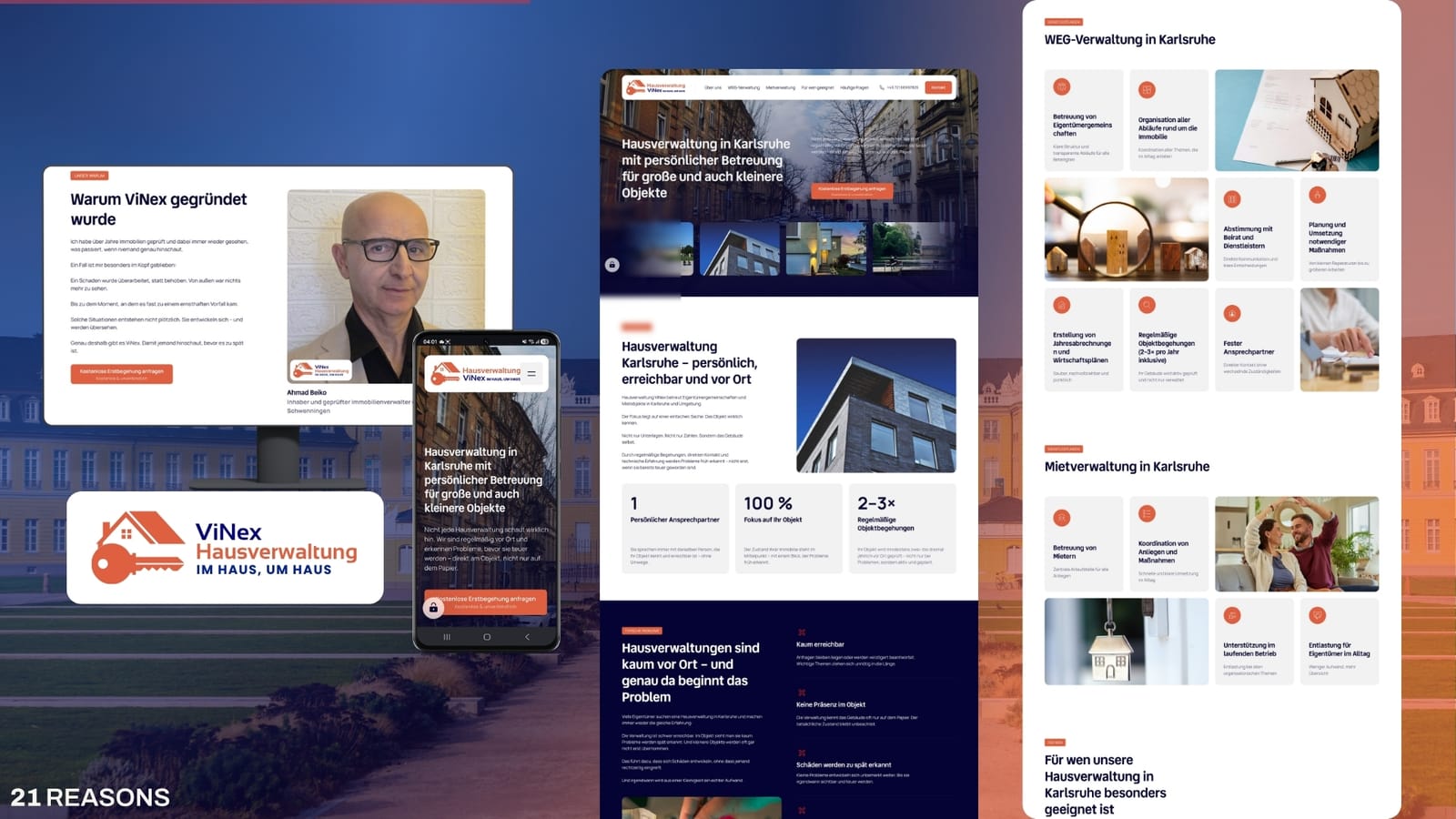 Verkaufsstarke Website für Vinex Hausverwaltung